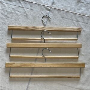 NWNT Set of 3 Wooden Hangers with Metal Hooks
